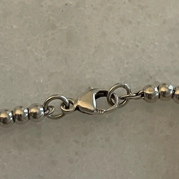 Tiffany Silver Mini Bead Peace Charm Bracelet - Picture 6 of 7